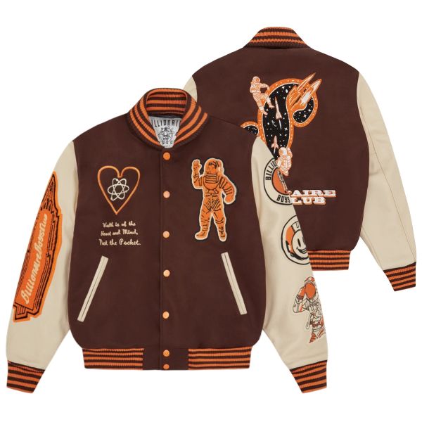 Billionaire Boys Club Leather Sleeve Galaxy Varsity Jack Bruin