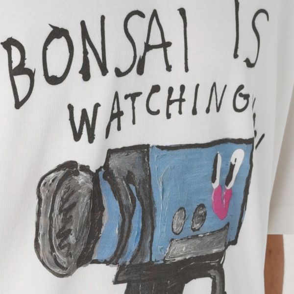 Bonsai Oversized Printed Graphic T-shirt Wit