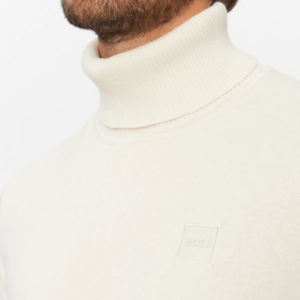 Boss Akiro Turtle Neck Sweater Off White