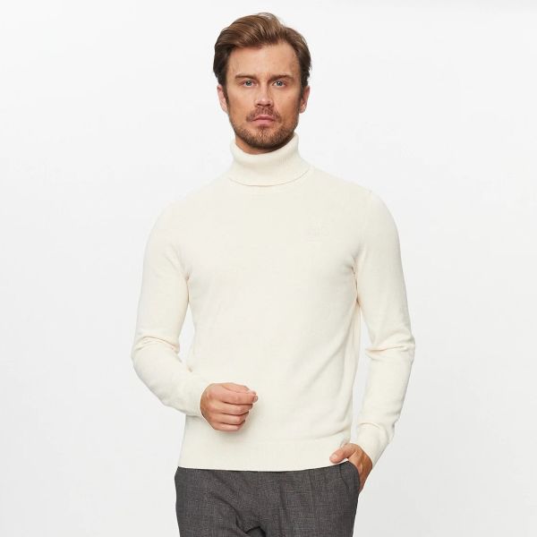 Boss Akiro Turtle Neck Sweater Off White