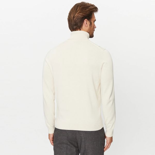 Boss Akiro Turtle Neck Sweater Off White