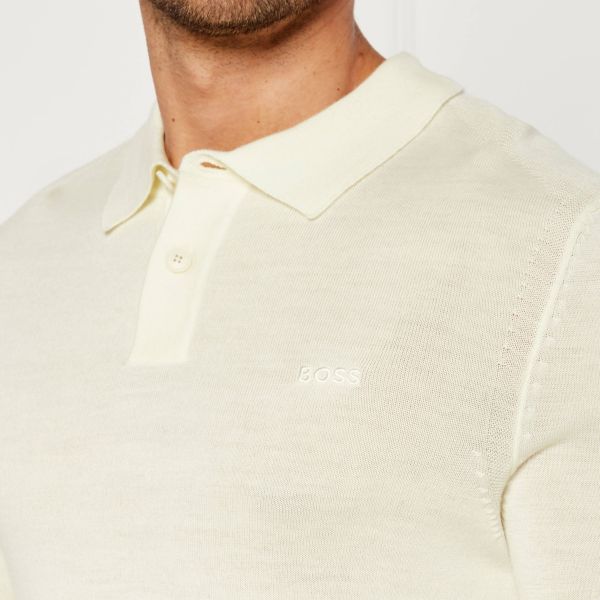Boss Asac Longsleeve Polo Off White