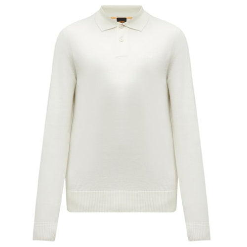 Boss Asac Longsleeve Polo Off White