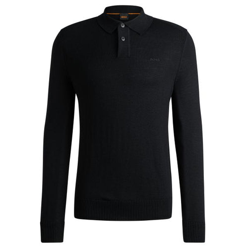 Boss Asac Longsleeve Polo Zwart