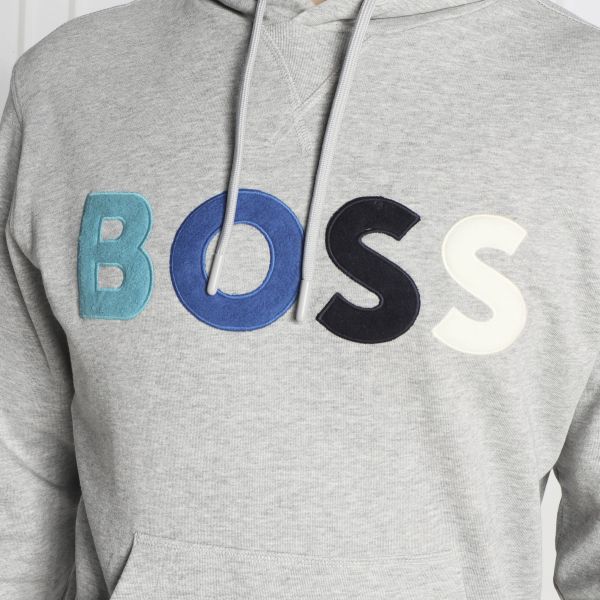 Boss Colour Logo Hoodie Grijs