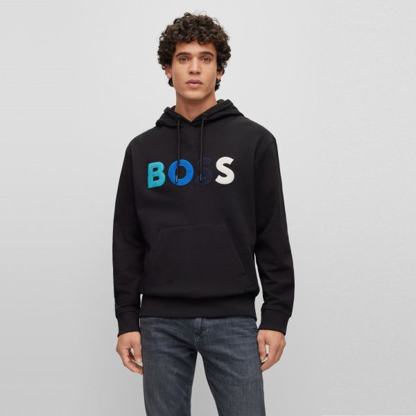 Boss Colour Logo Hoodie Zwart