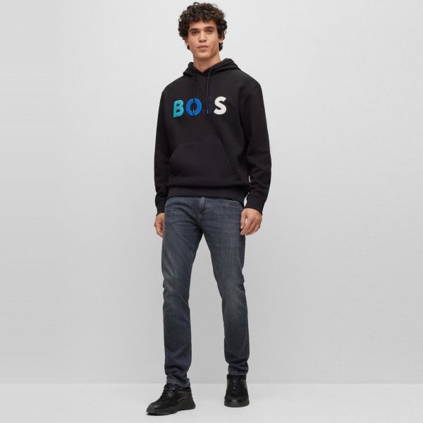 Boss Colour Logo Hoodie Zwart