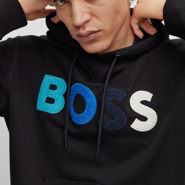 Boss Colour Logo Hoodie Zwart