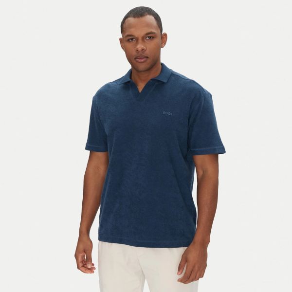 Boss Doubletowel Polo Blauw