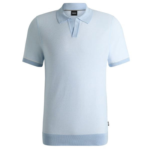 Boss Jianluca Knitted Polo Licht Blauw