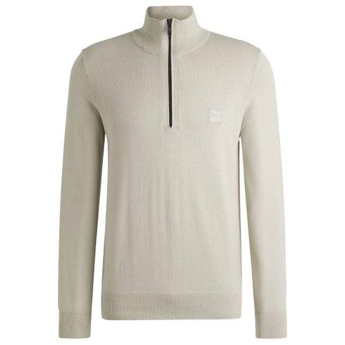 Boss Kanobix Zip Mock Sweater Beige
