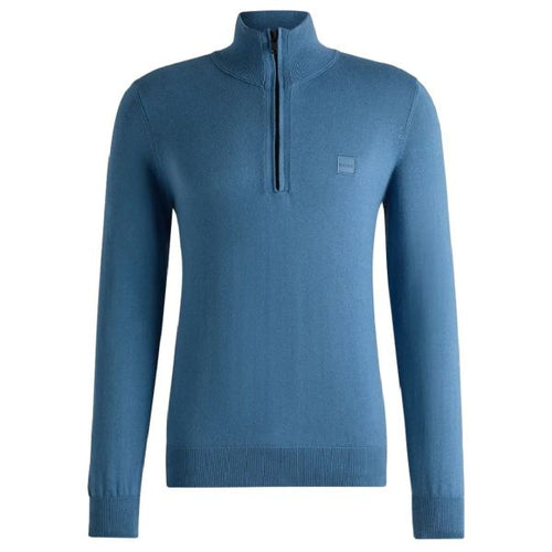 Boss Kanobix Zip Mock Sweater Blauw