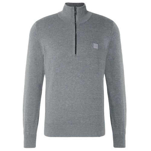 Boss Kanobix Zip Mock Sweater Grijs