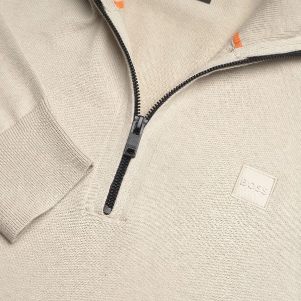 Boss Kanobix Zip Mock Sweater Beige