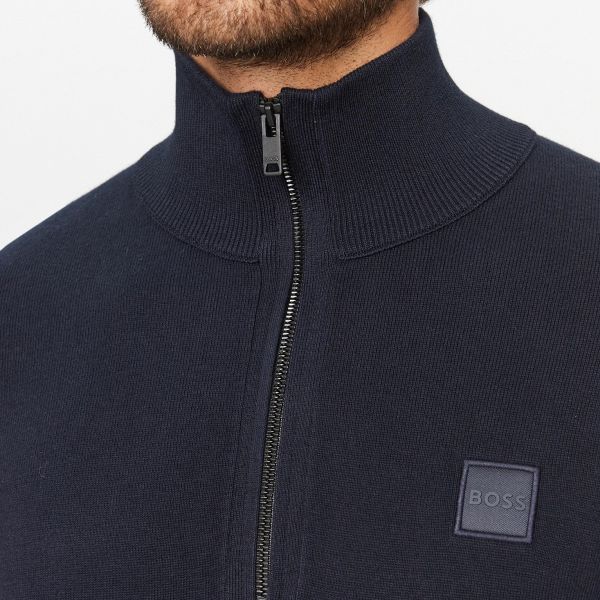 Boss Kanobix Zip Mock Sweater Navy