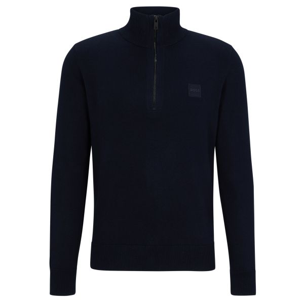 Boss Kanobix Zip Mock Sweater Navy