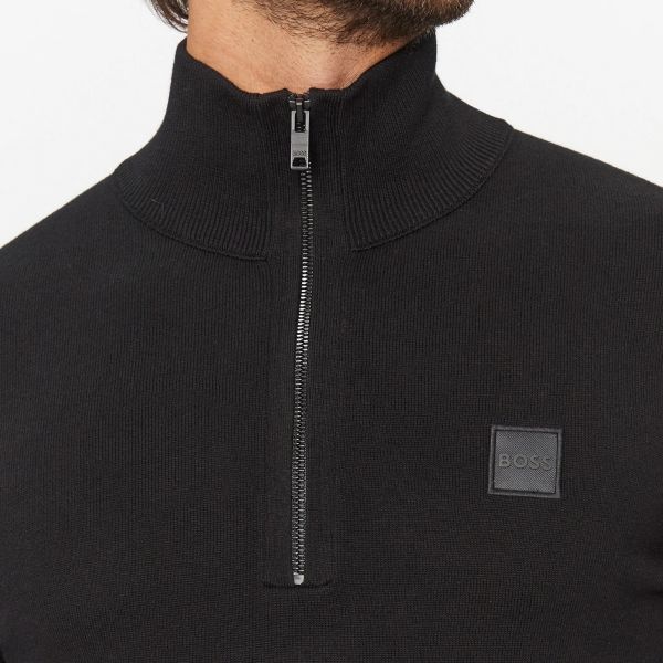 Boss Kanobix Zip Mock Sweater Zwart