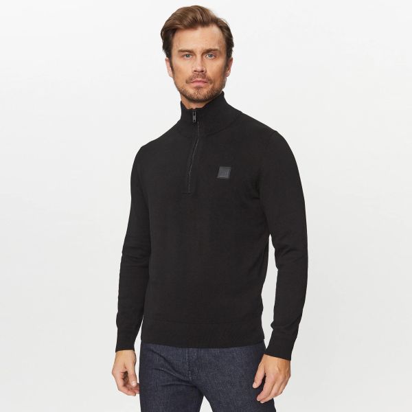 Boss Kanobix Zip Mock Sweater Zwart