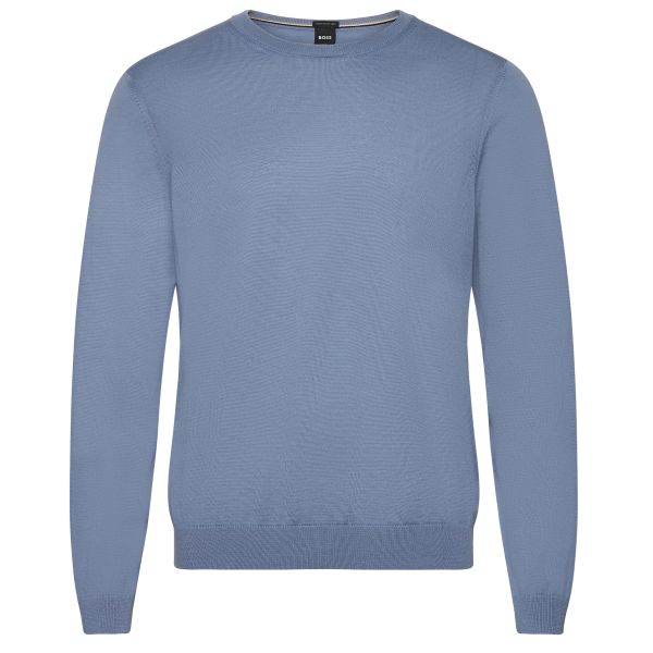 Boss Leno Knit Sweater Licht Blauw