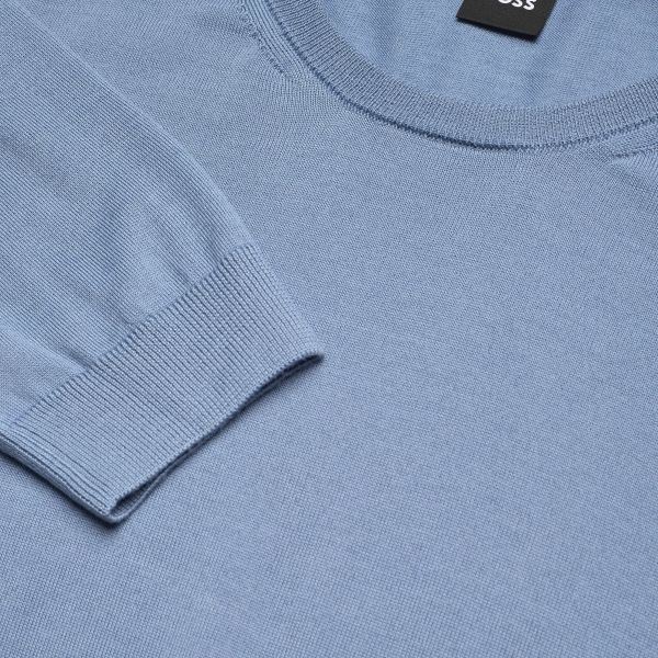 Boss Leno Knit Sweater Licht Blauw