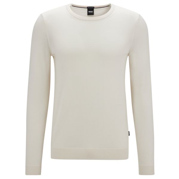 Boss Leno Knit Sweater Off White