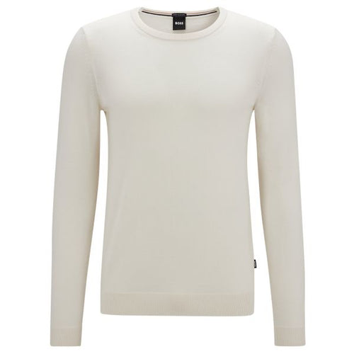 Boss Leno Knit Sweater Off White