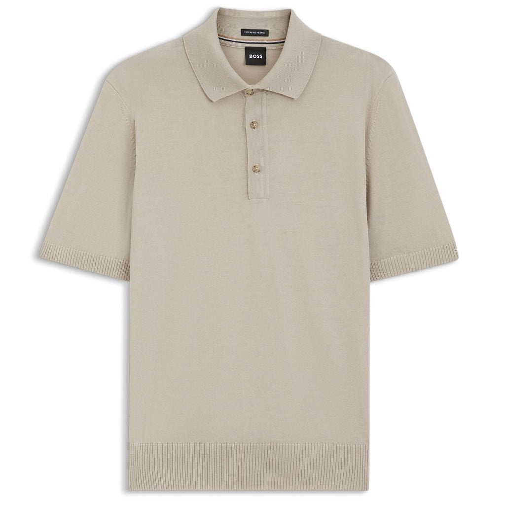 Boss Nolano Knitted Polo Beige