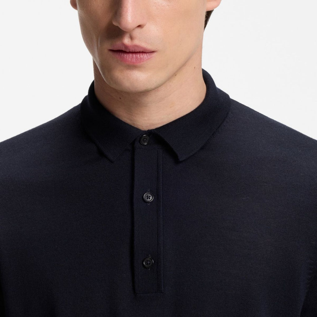 Boss Nolano Knitted Polo Navy