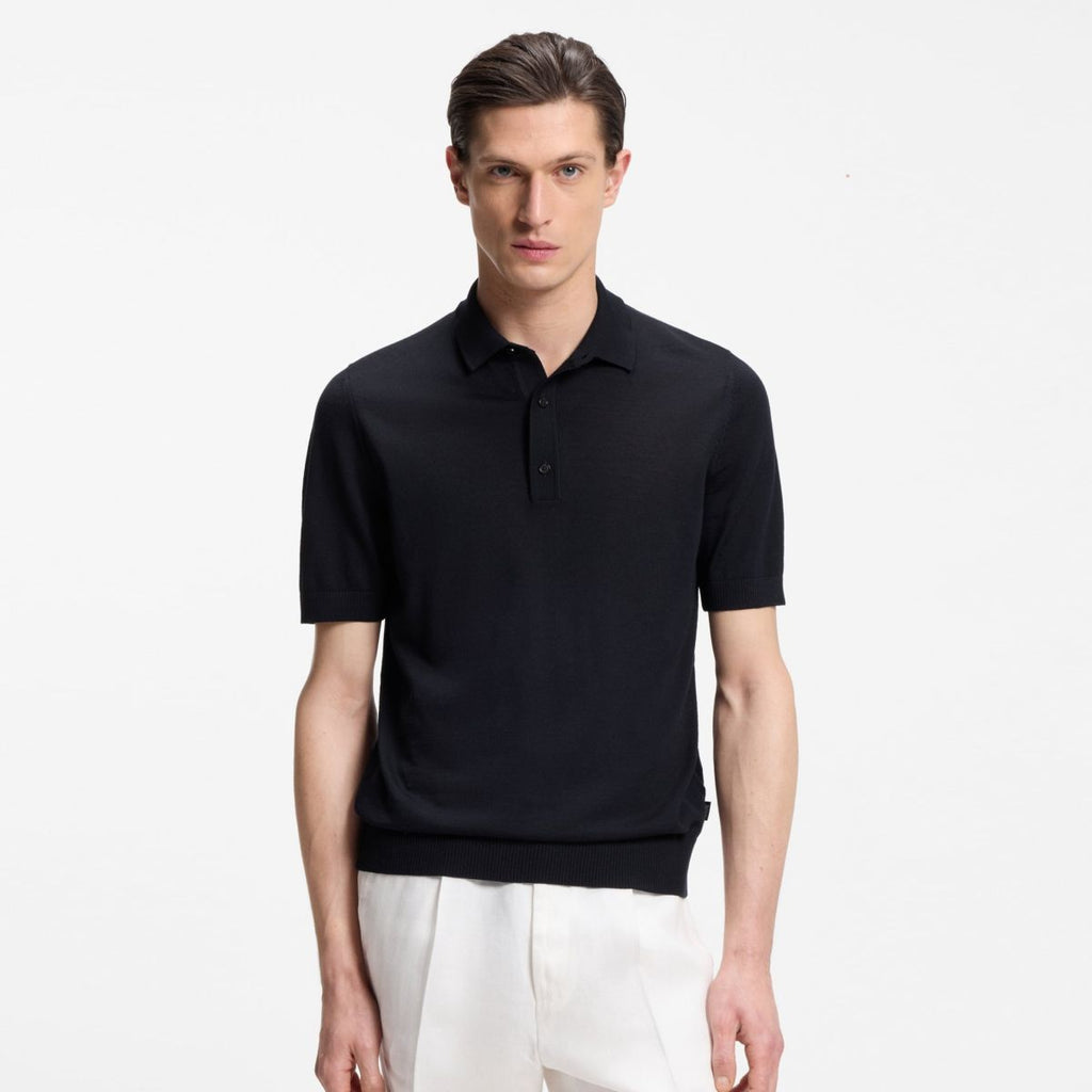 Boss Nolano Knitted Polo Navy