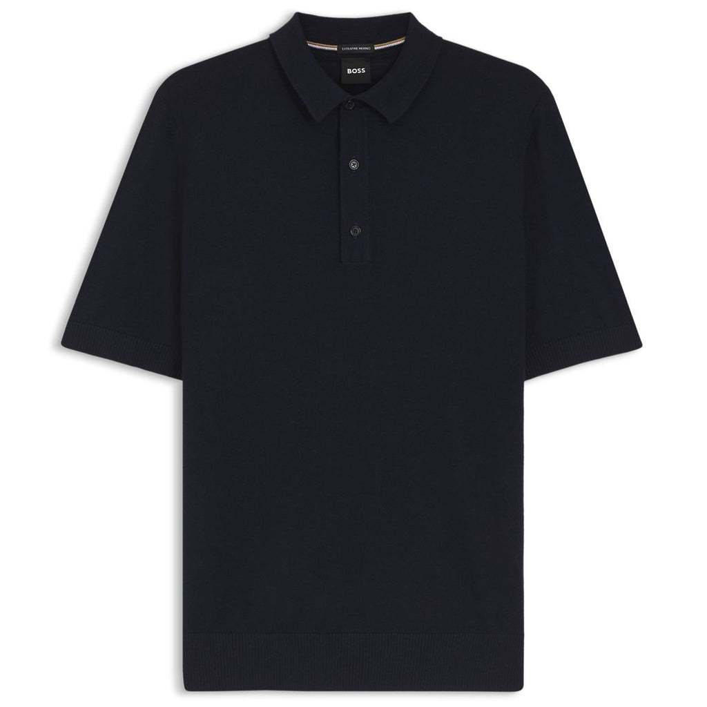Boss Nolano Knitted Polo Navy