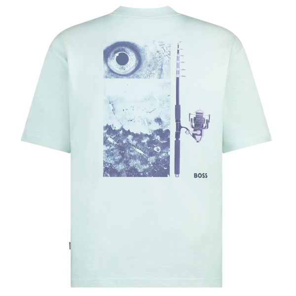 Boss Numbers T-shirt Licht Blauw