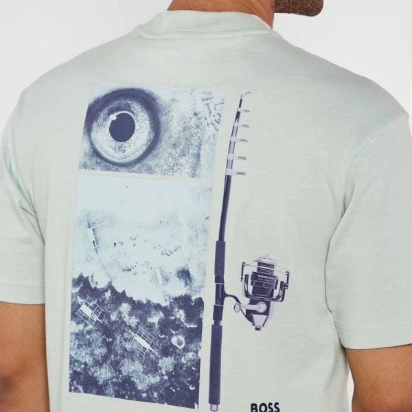 Boss Numbers T-shirt Licht Blauw