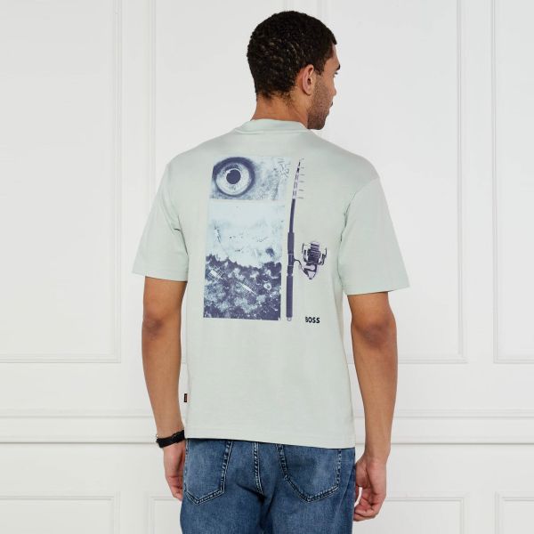 Boss Numbers T-shirt Licht Blauw