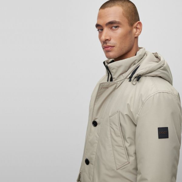 Boss Osiass Parka Grijs