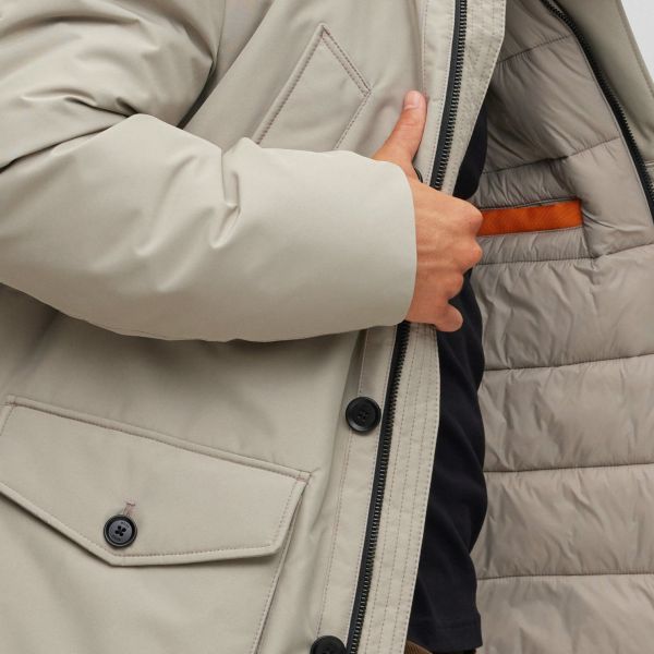 Boss Osiass Parka Grijs