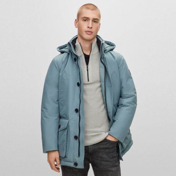 Boss Osiass Parka Licht Blauw