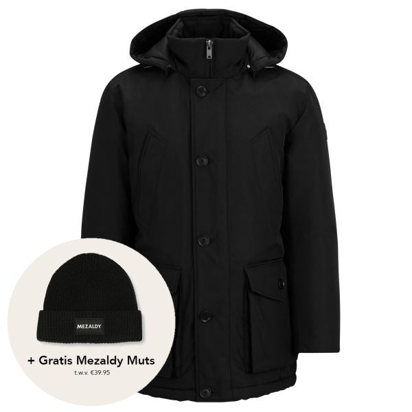 boss osiass parka zwart