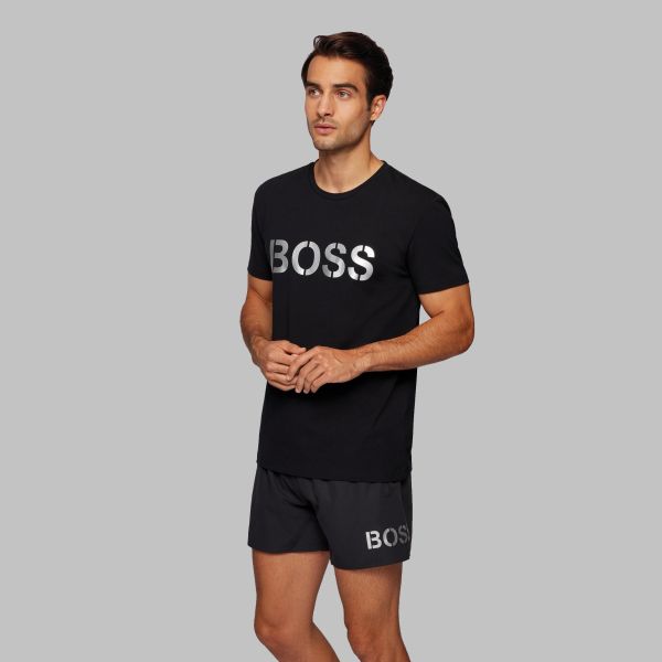 Boss Printed Logo T-shirt Zwart
