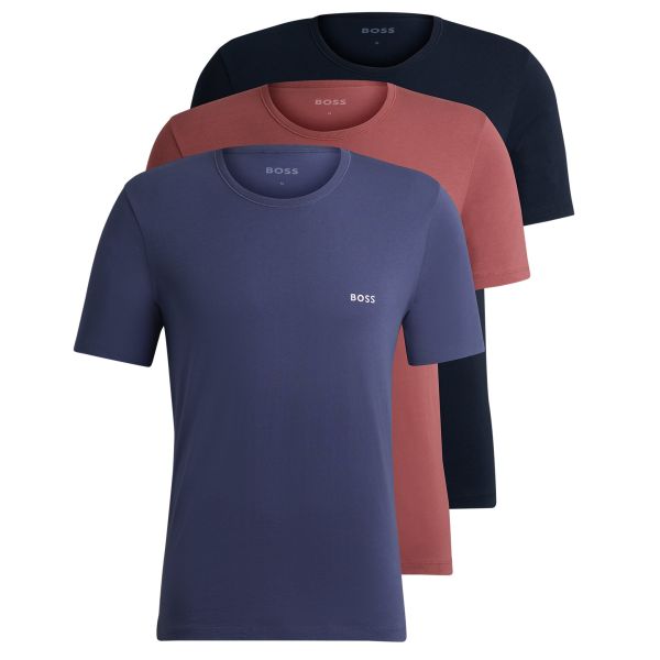 Boss T-shirt 3-Pack Blauw/Rood/Navy