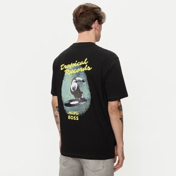 Boss Te Records T-shirt Zwart