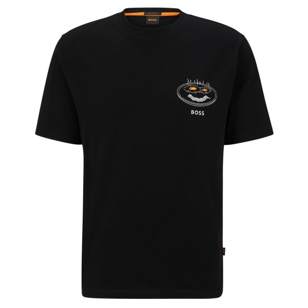 Boss TeeEggcellent T-shirt Zwart