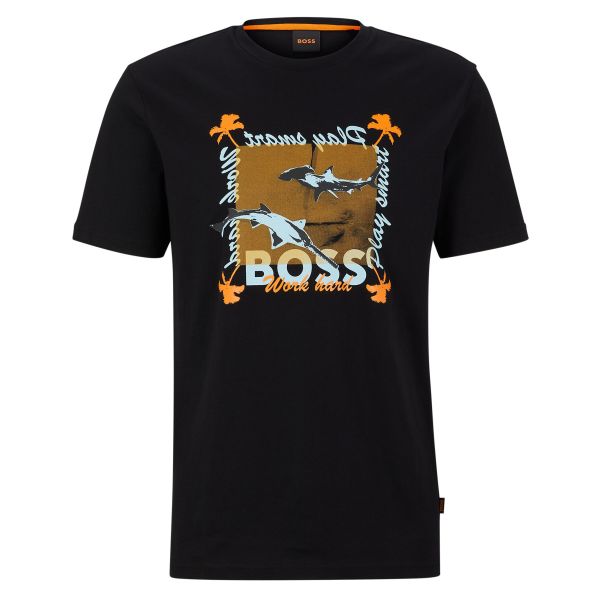 Boss TeeShark T-shirt Zwart