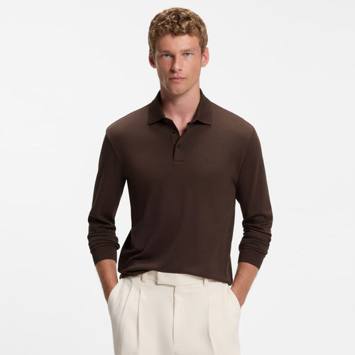 Boss Pado Longsleeve Polo Bruin