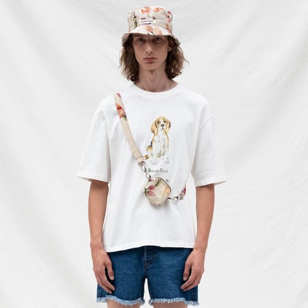 Bram's Fruit Beagle Aquarel T-shirt Wit