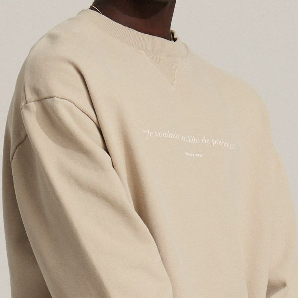 Bram's Fruit Distressed Je Voudrais Sweater Beige
