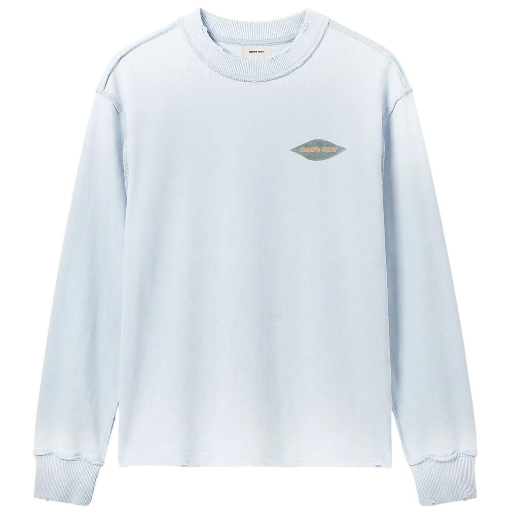 Bram’s Fruit Distressed Leaf Longsleeve T-shirt Licht Blauw
