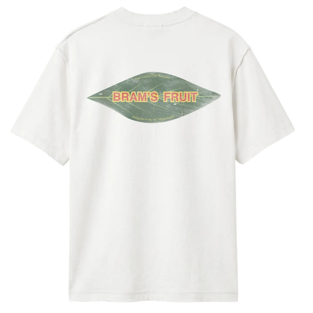 Bram’s Fruit Distressed Leaf T-shirt Off White