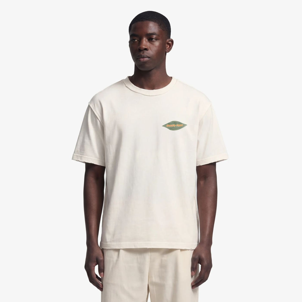 Bram’s Fruit Distressed Leaf T-shirt Off White