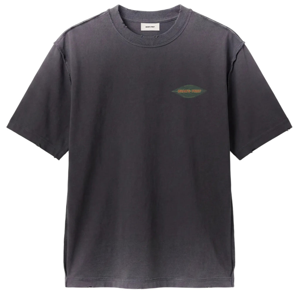 Bram’s Fruit Distressed Leaf T-shirt Zwart