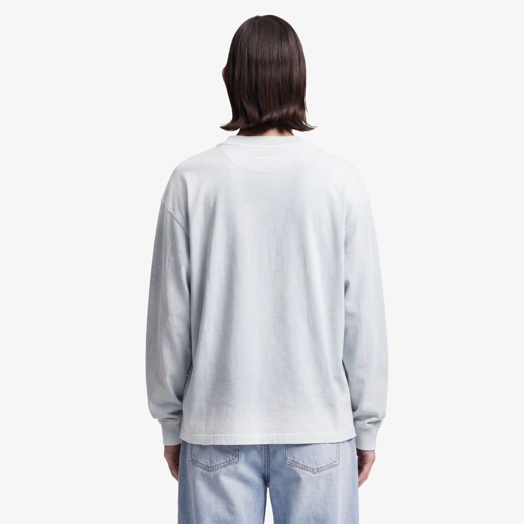 Bram’s Fruit Distressed Script Logo Longsleeve T-shirt Licht Blauw